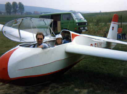 Mit dem Segelflugzeug geflogen. 1 .August 1992 